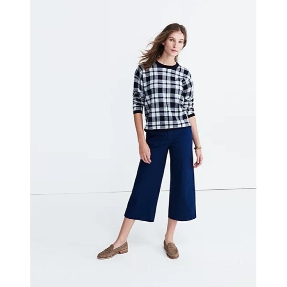 Madewell Plaid Button Back Knit Sweater‎ XS